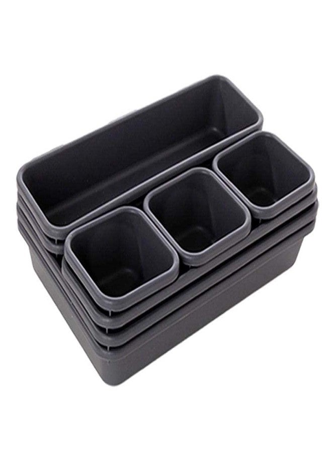 VINSU Plastic Interlocking Cutlery Drawer Desk Organizer Divider Tray/Separator Plastic Trays for Flatware, Cutlery & Desk Storage for Household, Kitchen & Office Drawer Organizer Rack - (Set of 8) - Image 5